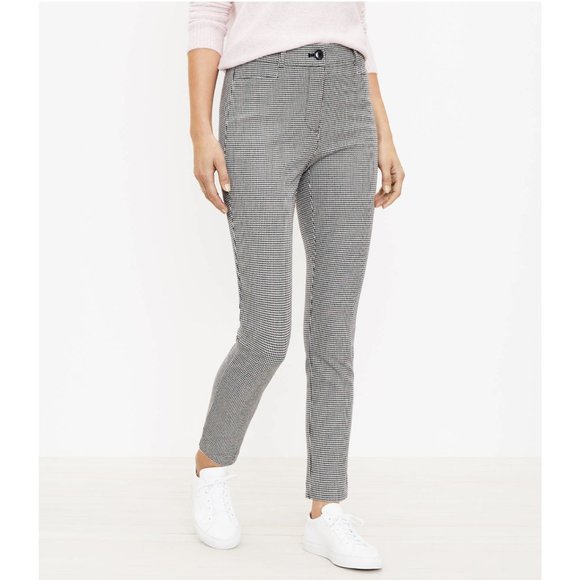 LOFT Pants - LOFT | NWOT Perfect Skinny Pants In Windowpane, Micro Houndstooth Pattern Sz. 6